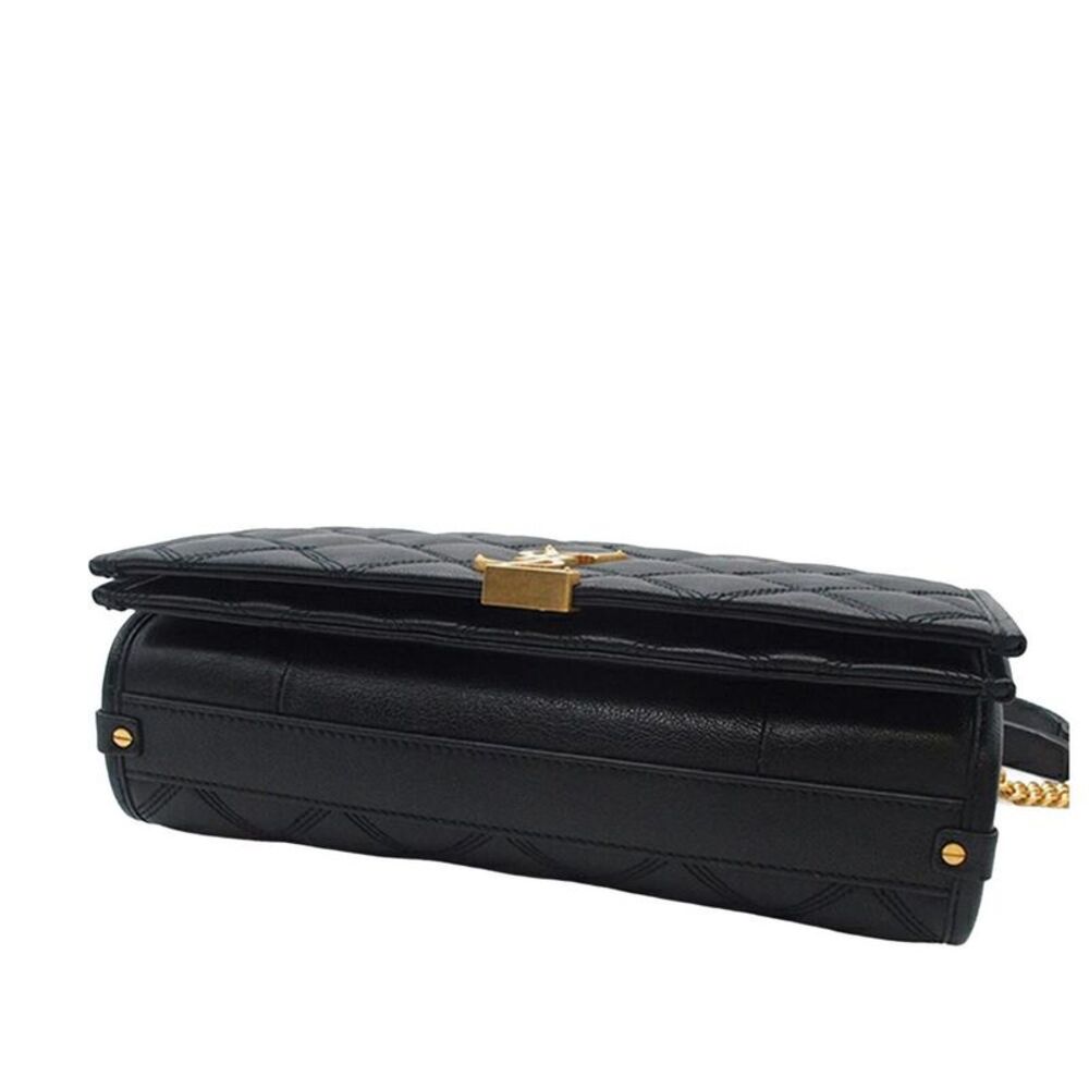Pre Loved saint laurent Becky Crossbody Bag Quilted Leather Women Black Shoulder - Picture 3 of 8